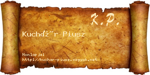 Kuchár Piusz névjegykártya